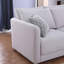 94.5" Light Grey Linen Fabric Reversible L-Shape Sectional Sofa With Ottoman And Pillows (Sectional)