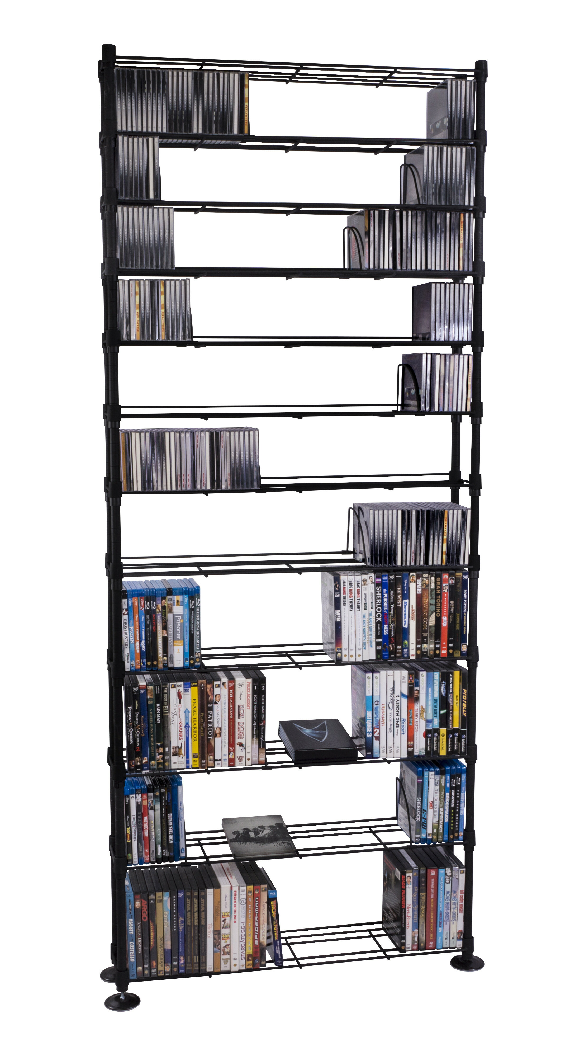 Rebrilliant Metal 76.75'' H Media Shelves & Reviews | Wayfair