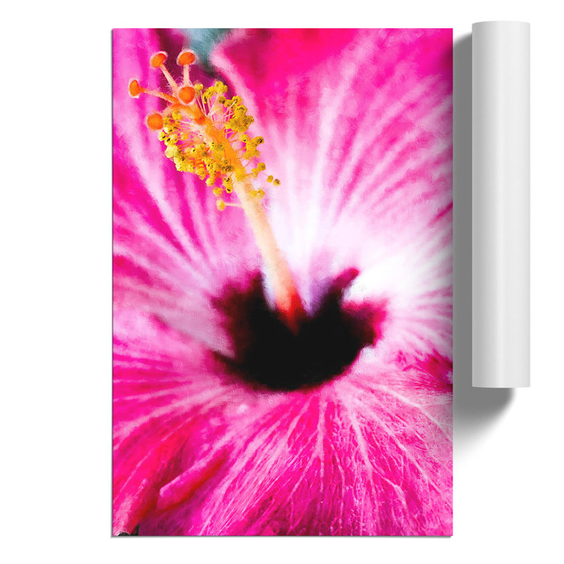A Pink Flower Painting - Frameless Print, 59cm H x 42cm W x 0.1cm D