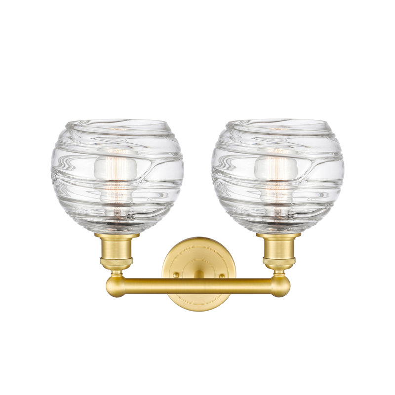 Éclairage pour meuble-lavabo à 2 lumières à intensité variable Essex, Or satiné, Clair