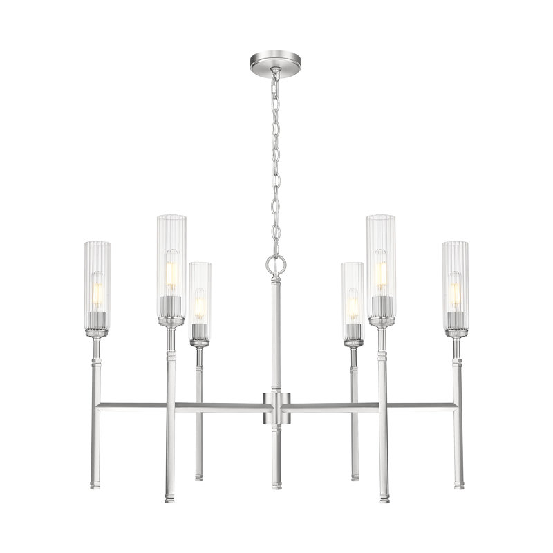 Lustre 6 lumières Esme Nickel brossé, Nickel brossé