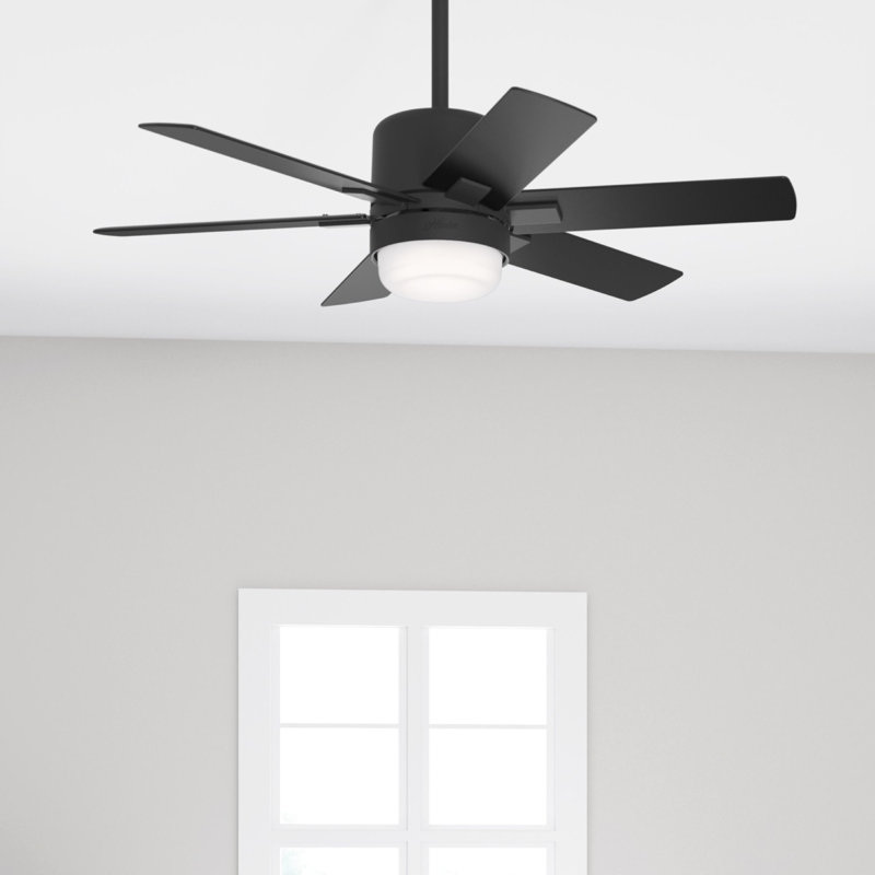 Radeon 44" Matte Black Smart Ceiling Fan with LED Light and Remote