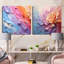 Rainbow Hue Harmony - ensemble de 2 collages abstraits carrés-1762299200-1762299202