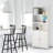 Standing Wooden Bookcase with 3 Tier Open Book Shelving and Double Doors-562250612