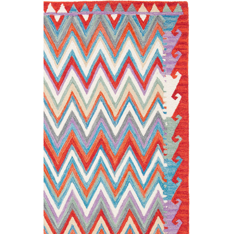 Tapis rouge / ivoire Horwich 405, Carré 7 pi