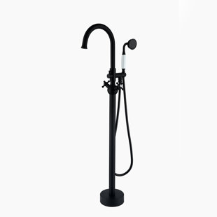 Robinet de baignoire autoportant à poignée double Topcraft avec douche à main