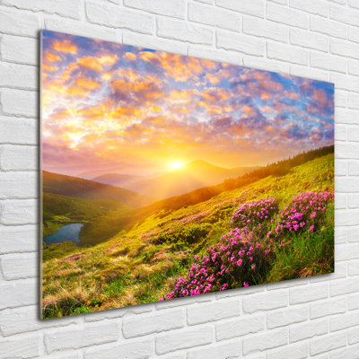 Sunset Mountains - No Frame Print on Glass