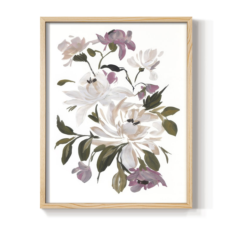 «Spring Fling Bouquet V», reproduction encadrée - bois massif, Naturel, H 11 po x l 9 po