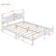 Grand lit en bois blanc de style rétro avec lattes robustes pour une structure de lit élégante et stable, chambre de soutien en bois
