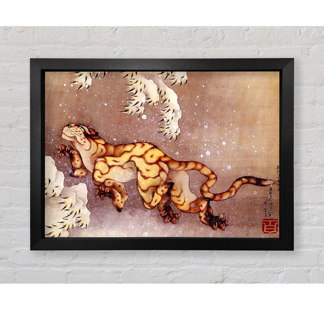 Hokusai Tiger In The Snow - Einzelner Bilderrahmen Kunstdrucke