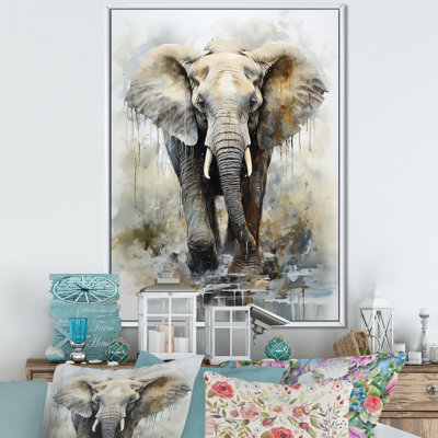 Éléphant élégant en mouvement I sur toile