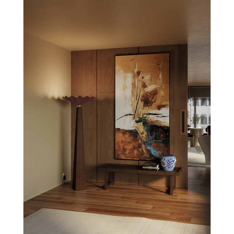 Furrow 65-in Red Floor Lamp, Red
