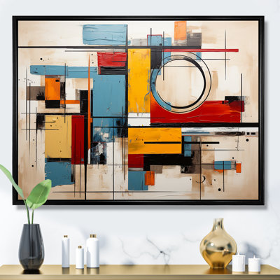 Géométrique atmosphère colorée - formes abstraites, art mural, salon