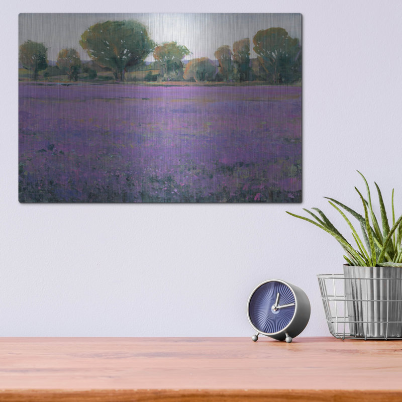 «Lavender Field I» par Tim O'Toole, art mural en métal, 16 po x 12 po, H 12 po x l 16 po