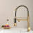 Commercial Style Pull Down Kitchen Faucet, Single Handle Spring Spout Kitchen Sink Faucet-125337517