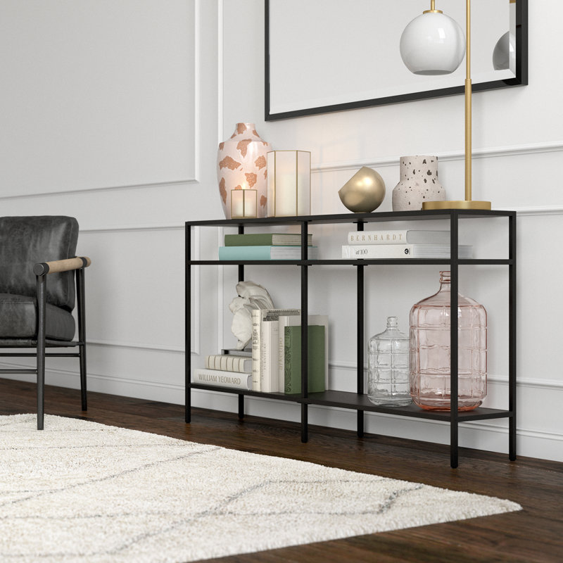 Console Table, 73.7 H x 139.7 W x 30.4 D cm, Blackened Bronze