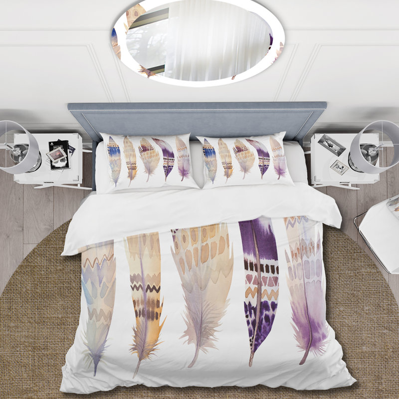 Ensemble de housse de couette bohémien et éclectique Ethnic Boho, Housse de couette simple + 1 taie décorative stan