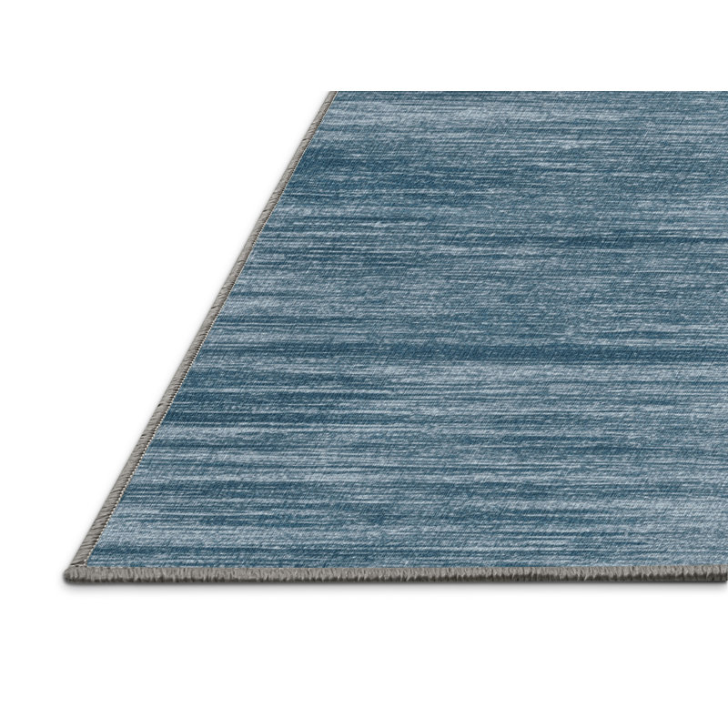 Machine Washable Solid Gray Area Rug, Round 8'