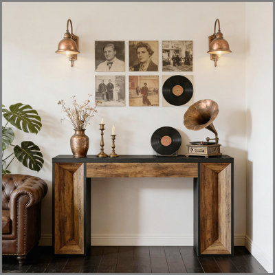 Dual-Tone Design Console Table,Sofa Table,Modern Entryway Table