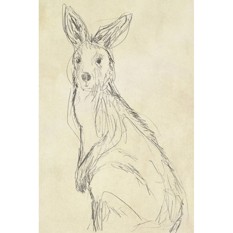 Outback Sketch IV by June Erica Vess - Drawing, 46cm H x 30cm W, Black Floater Framed