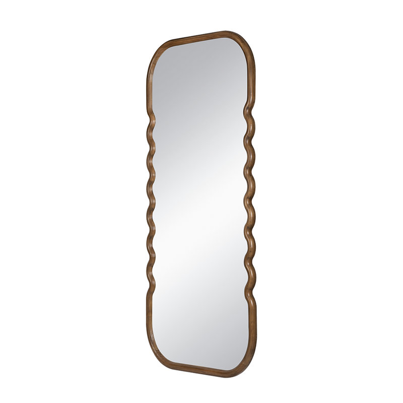 Oversized Wooden Floor Mirror (31.4"x1.4"x74") - Unique Brown Frame For Bedroom/living Room
