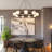 Thalma 9 Lights Modern Chandelier, 34.25" Mid Century Bubble Chandelier White Globe Chandelier Pendant Lighting for Kitchen Island, Dining Room, Bedroom, Living Room-2021118501