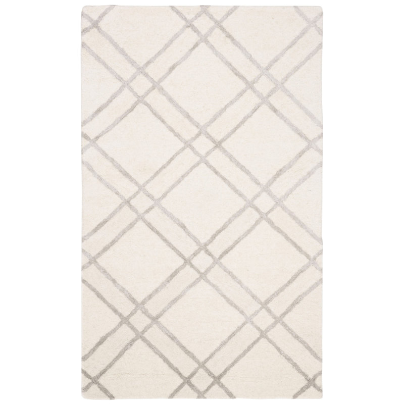 Milroy Hand Tufted Wool Geometric Rug, Rectangle 3' x 5'