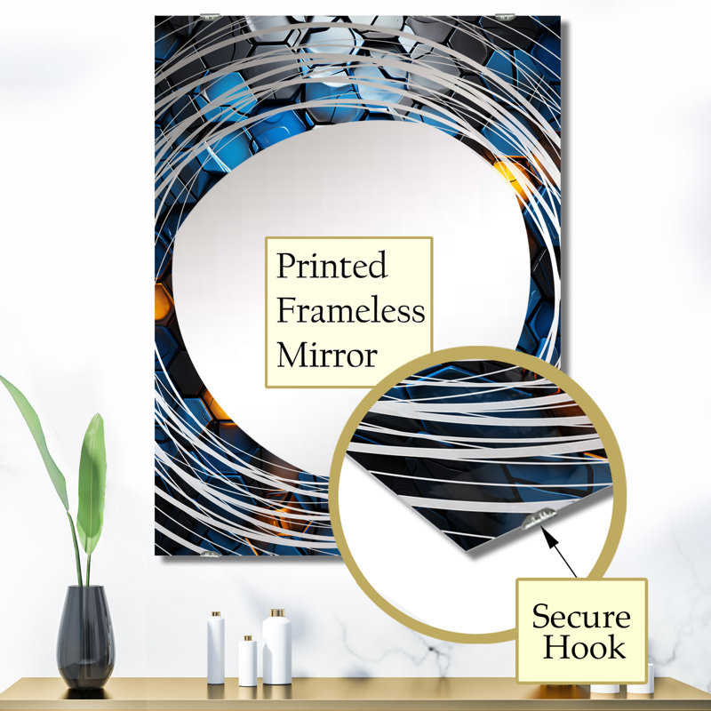 Amodio - Miroir mural décoratif à formes abstraites modernes MIR137429, 40 po x 30 po