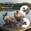 Chaises Adirondack pliantes en PEHD avec repose-pieds rétractable, dossier réglable à 5 positions (ensemble de 2)-241133673