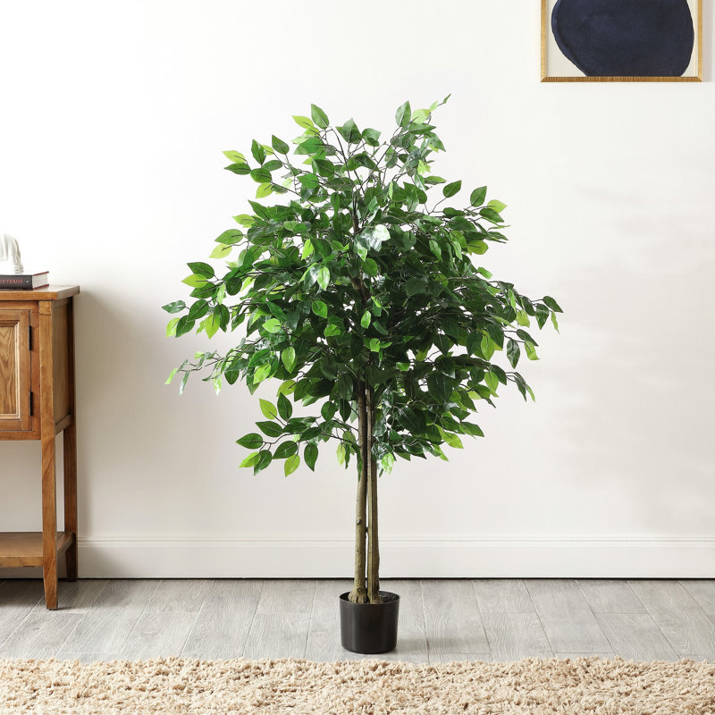 55'' Faux Bushficus Tree in Cement Pot