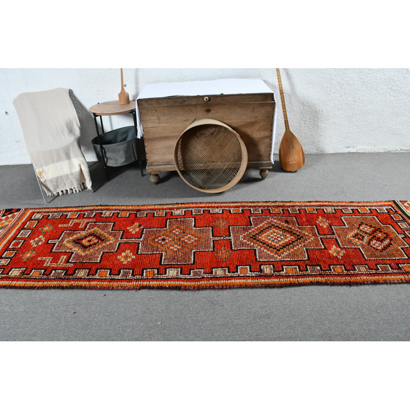 Tapis turc authentique de style rétro avec motif complexe et couleurs riches pour le salon rouge / orange