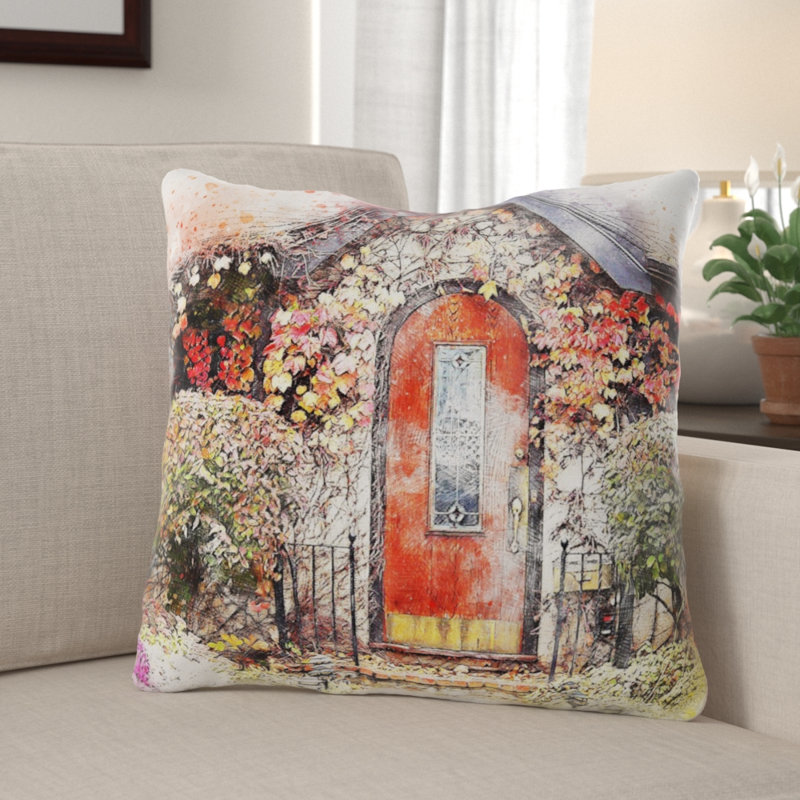 Housse et insert de coussin carré Ebner, Microsuède, Intérieur