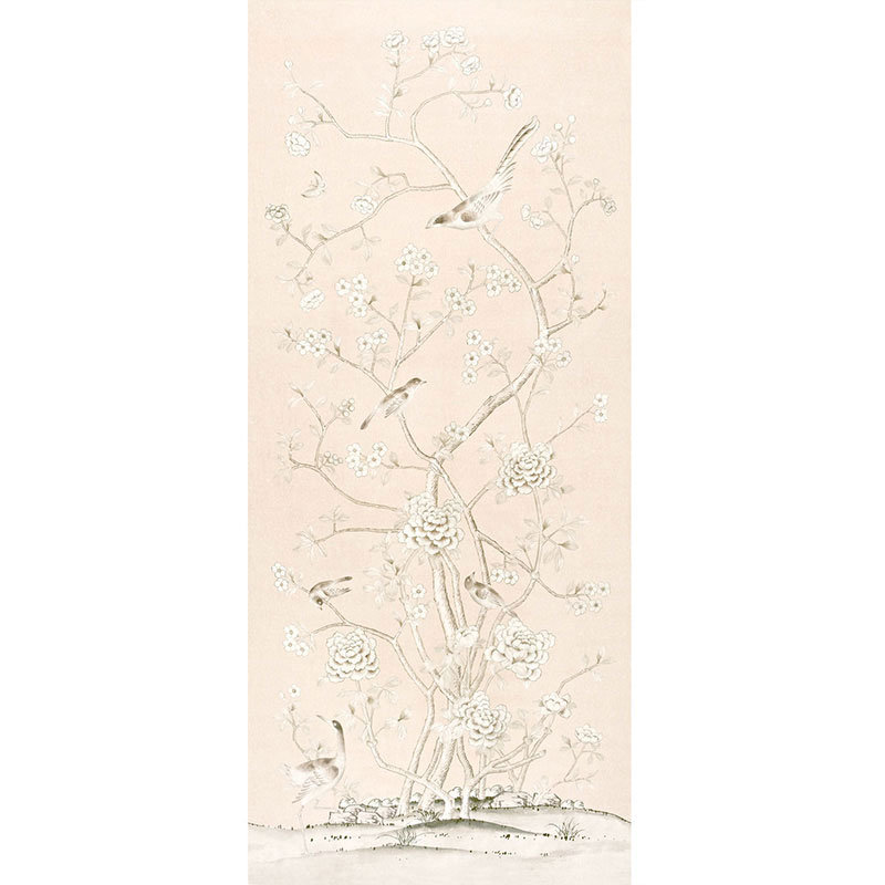 Tissu chinois Schumacher x Mary McDonald, Conque rosée