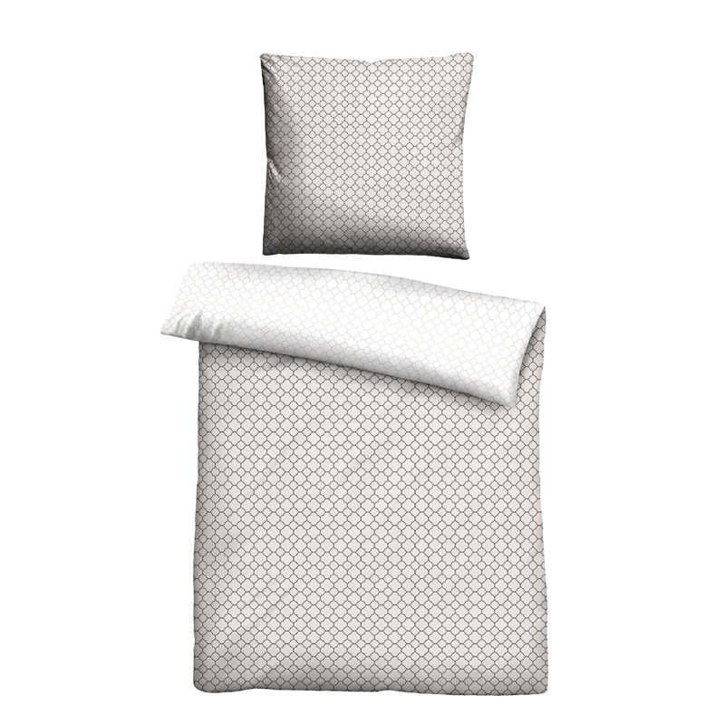 100% Cotton 80 TC Reversible Duvet Cover Set, 200 x 200cm - 2 pillows 80 x 80cm, Taupe