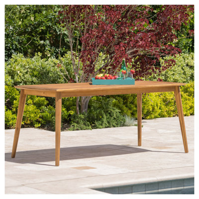Outdoor Dining Table With Acacia Wood Frame, Teak