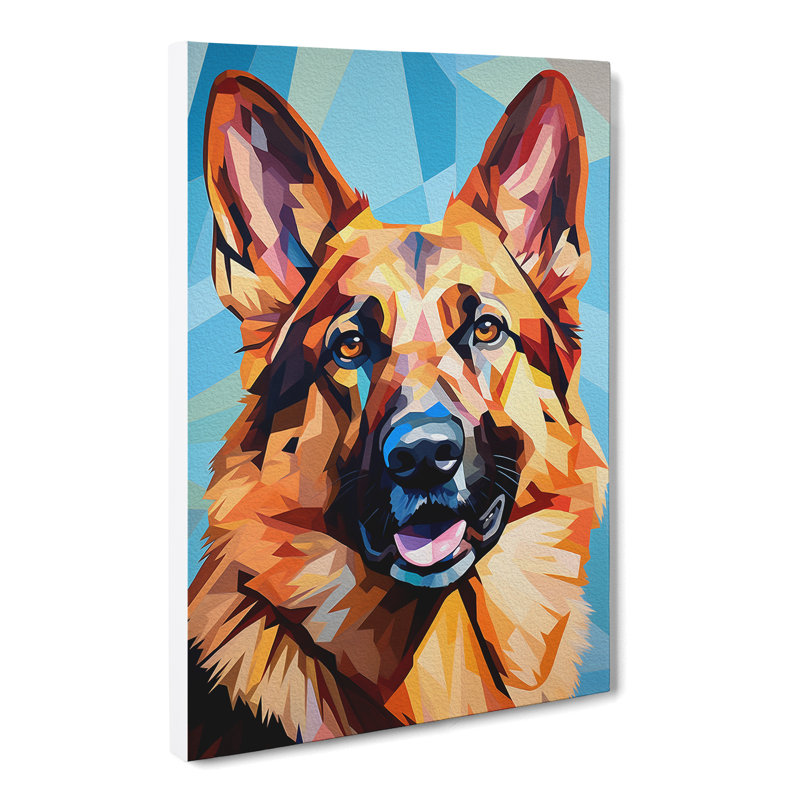 German Shepherd Cubism - Wrapped Canvas, 60cm H x 40cm W x 3cm D