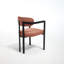 Chaises de salle à manger orange moderne avec pieds en métal noir et dossier à oreilles, de 2, forme rectangulaire, rembourrage en mousse, profondeur de 20,92 po, facile à assembler-1190247602