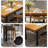 Retro Burlywood Rectangular Solid Wood Dining Table-1209562961