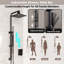 Système de douche mural à pression équilibrée avec DEL numérique et barre coulissante 2 fonctions Casainc