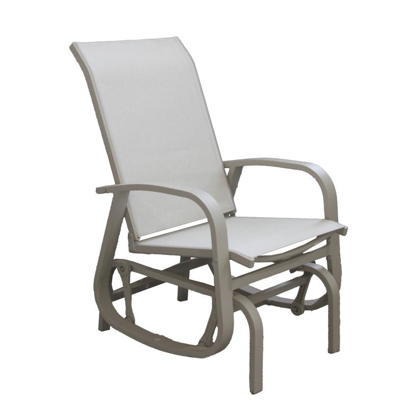 Fauteuil coulissant à une place Innisbrook, Blanc, Beige