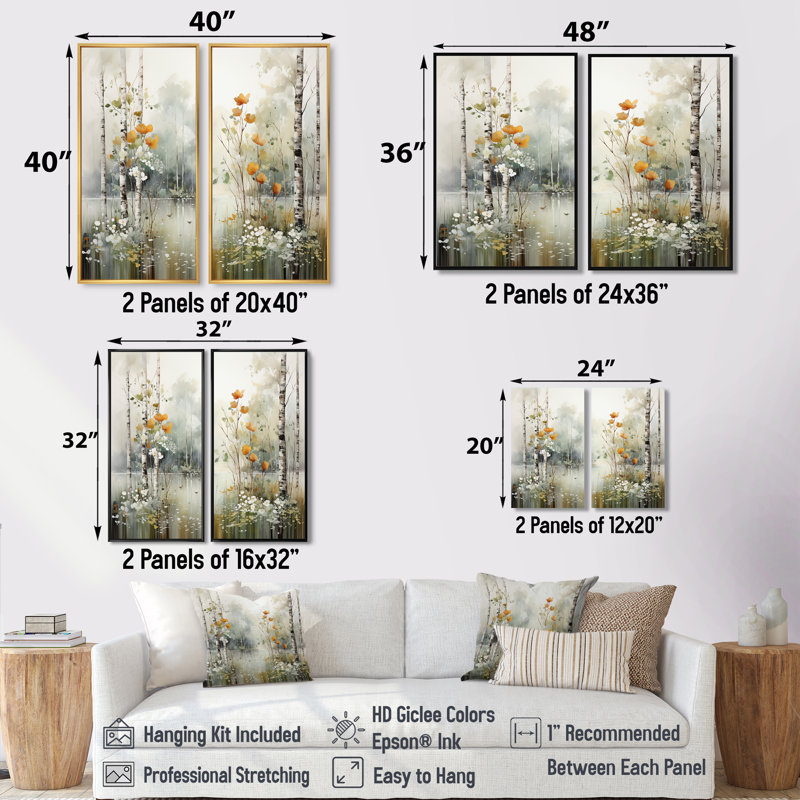 Ensemble de 2 décorations murales Minimalisme, H 32 po x l 32 po, Toile tendue, Ne s’applique pas