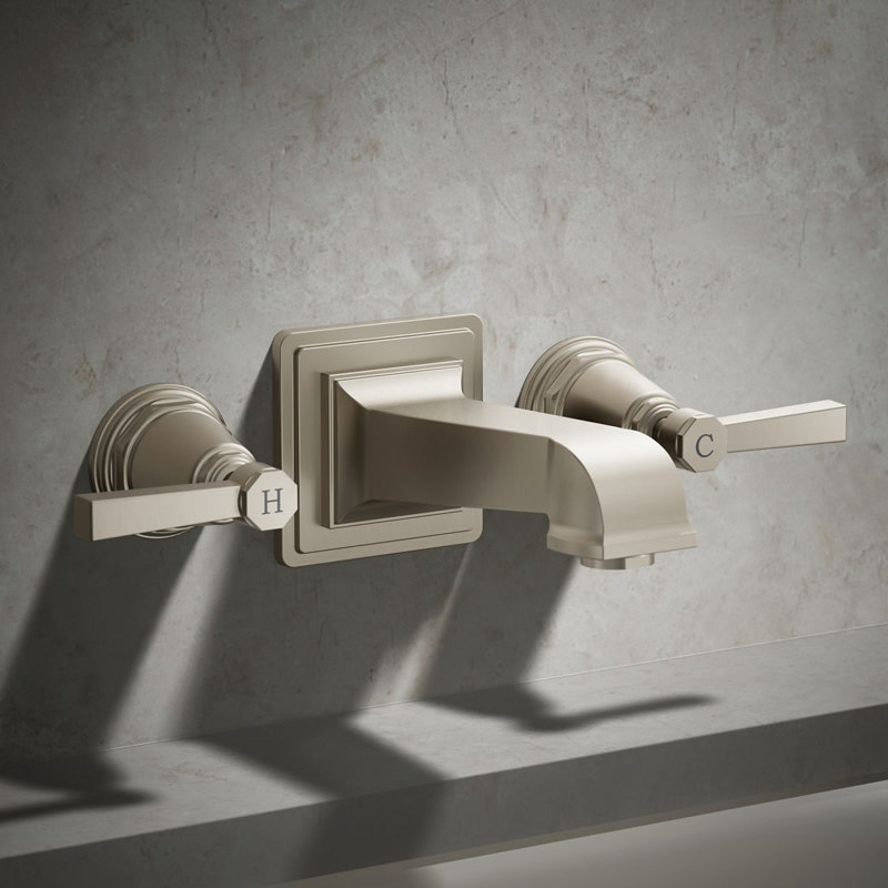 Pinstripe Pure Deck-Mount High-Flow Bath Valve Trim, Vibrant Brushed Nickel