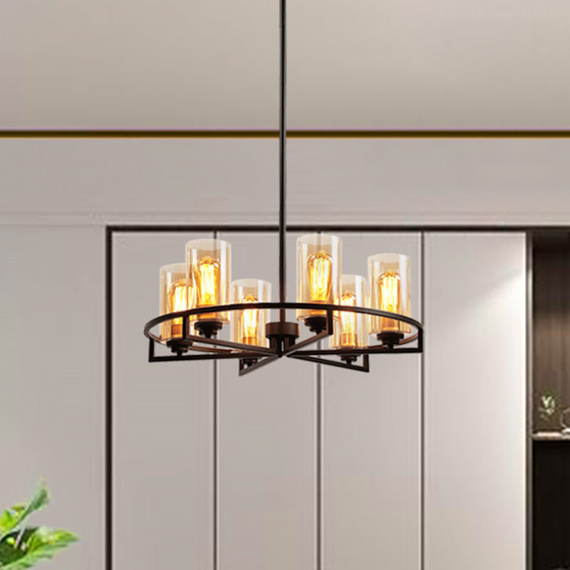 Luminaire suspendu rustique 6 lumières
