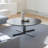 Modern simple round solid wood coffee table-106630103