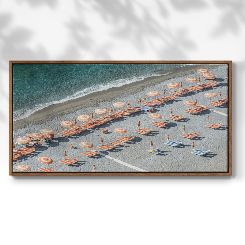 Amalfi Coast - Toile tendue avec châssis tendue, prête à être accrochée, H 21 po x l 41 po, Noyer