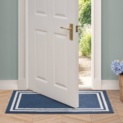 Laura Ashley Debbie Double Border Two-Tone Machine Washable All Loop Tufted Rugs