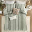 Literie en coton pour lit double / grand lit - rayée avec des accents pour la chambre à coucher Housse de couette ornée d'une bordure contrastante