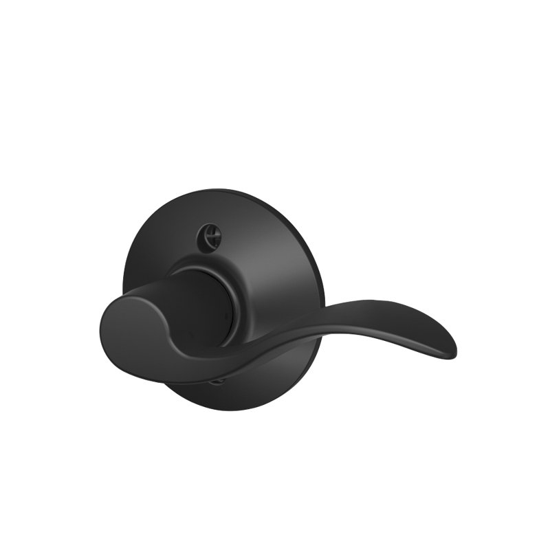 Levier décoratif avec verrou anti-rotation, Côté droit, Noir mat