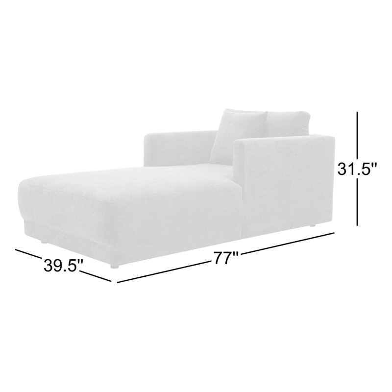 Bryn Chaise Lounge, Moss Olive Green Performance Chenille
