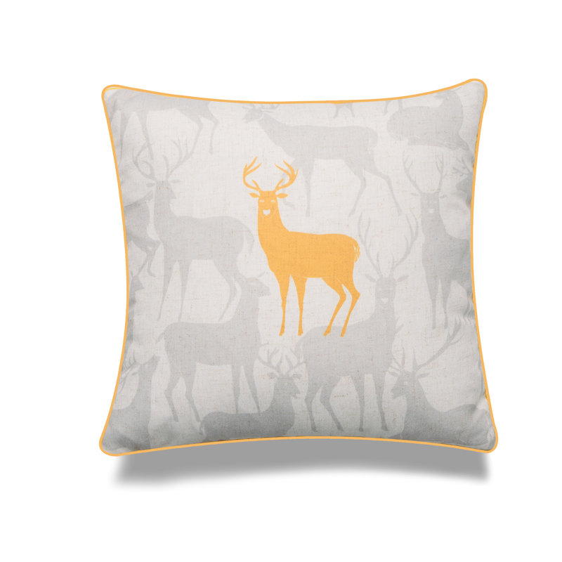 Animal Print Cotton Blend Throw Pillow, Bright Yellow